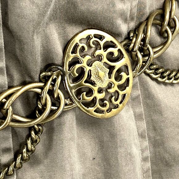 Chain Belt Medallion Concho Metal Brass Y2K Chunky Hippie Boho S M L XL 28-38 in - Picture 9 of 14